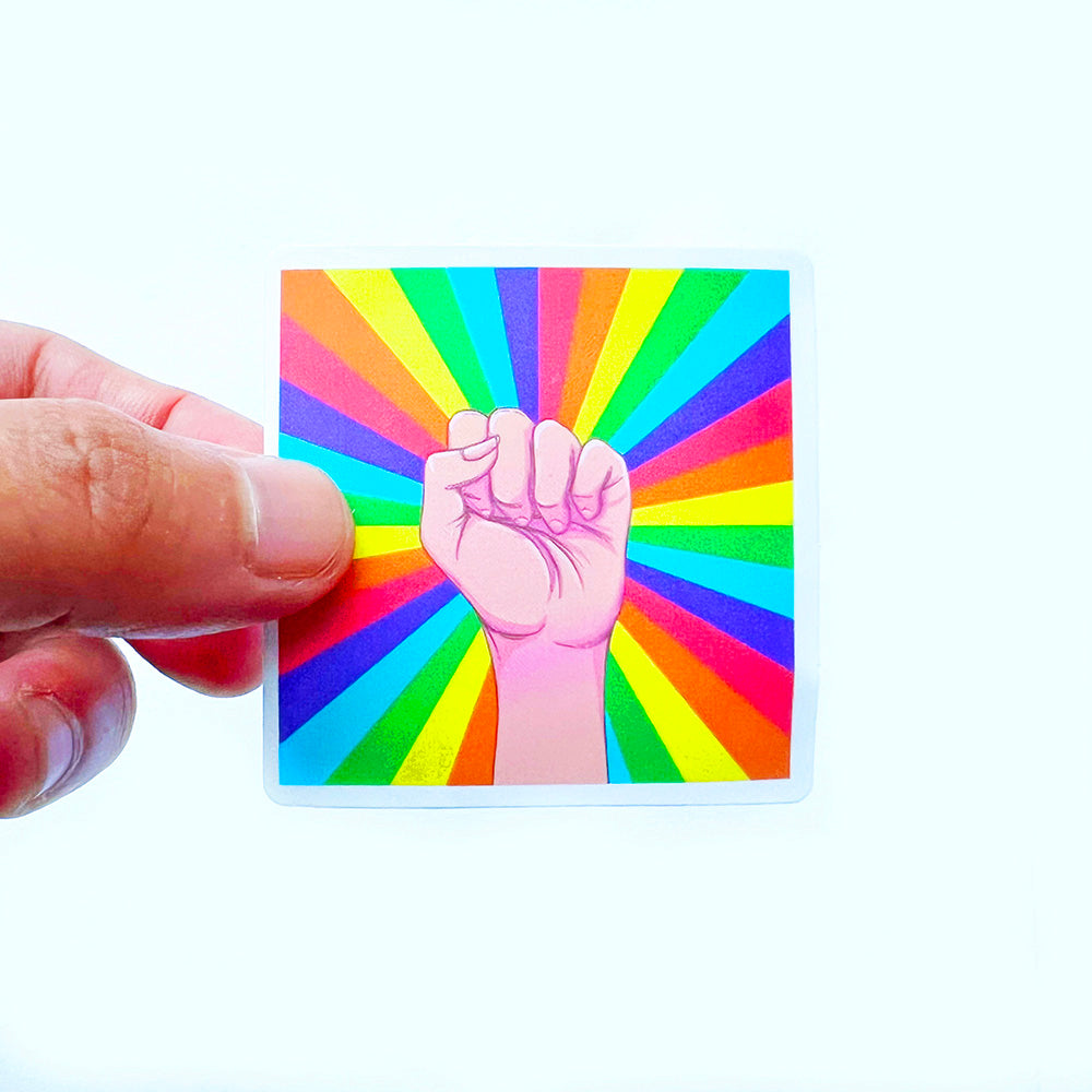 Rainbow Hands and Face Sticker