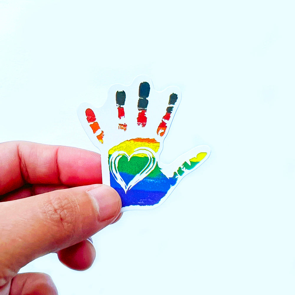 Rainbow Hands and Face Sticker